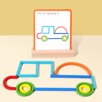 Juego Educativo Montessori De Madera Con Palos Y Anillos Desafío Inteligente Para Niños Juguete De Construcción DIY Regalo Para Edad 4-12 Años - details 4