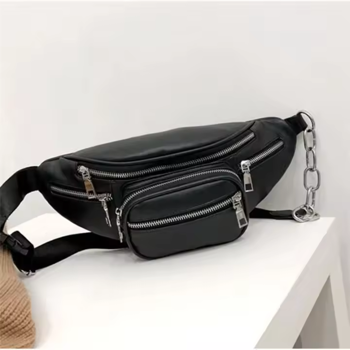 Bolso de mensajero informal para mujer, riñonera Cruzada de cuero PU, a la moda - 1