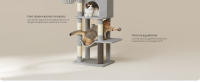 Feandrea Árbol Grande para Gatos, Torre para Arañar de 190,7 cm de Altura, Multinivel con 2 Cuevas, 2 Cestas, 5 Rascadores, Alfombra, Plataforma, Hamaca, Gris Paloma/Gris Oscuro/Beige Arena - details 2