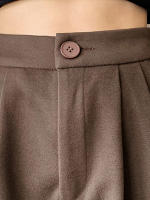 Pantalones De Parche De Lana Gruesa Para Mujer Invierno Cintura Alta Casuales Calientes De Pierna Larga Hasta El Tobillo - details 7