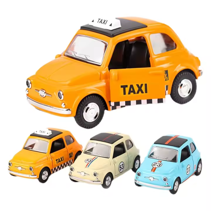 Coche De Taxímetro Retro 1/32 En Aleación De Metal Juguetes Miniatura Para Niños Regalo Para El Día Del Niño Colección De Vehículos Diecast - 1