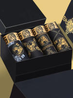 Juego De 4 Boxers Para Hombre Sexy Y Retro Antibacteriano Transpirable Shorts De Pecho Planos Y Cómodos Talla L-4XL Colores Negro Y Oro - details 1