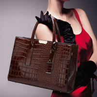 Bolso de mano de lujo para Mujer, Bandolera de Charol PU de Diseño de Cocodrilo, Bolso de Hombre Retro - details 19