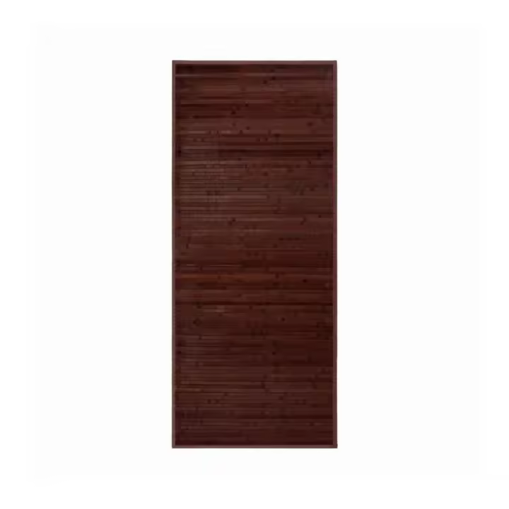 Dcasa Alfombra pasillera de bambú marrón chocolate de 75 x 175 cm - 1