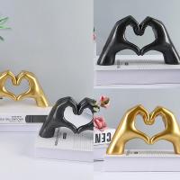 Escultura De Mano Y Corazón Dorado Para Sala De Estar Dormitorio Estilo Clásico Posmodernista Adorno Único Para Mujeres - details 8