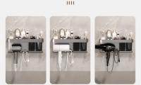 Estante De Pared Para Baño De Aluminio Aviación Organizador De Hogar Accesorios Y Suministros Para Secador De Pelo Soporte Cráneo Montado En La Pared - details 3