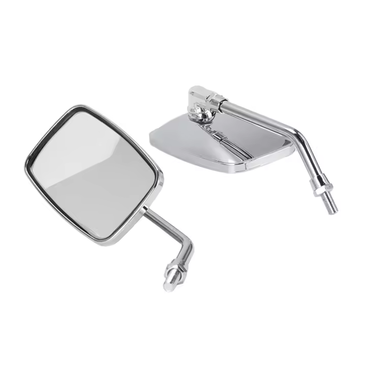 Espejos Retrovisores Rectangulares Universales De Cromo Para Motocicleta Con Tornillo De 10mm Espejos De Motorbike Para Honda Scooter E-Bike - 1