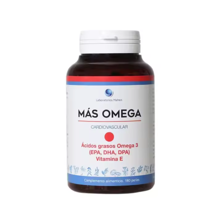Mas Omega punto rojo 180 perlas Mahen - Suplemento alimenticio de calidad con aceite de pescado omega-3 para una salud óptima - 1