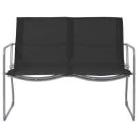 vidaXL Juego de muebles de jardín 4 piezas tela y acero negro - details 1