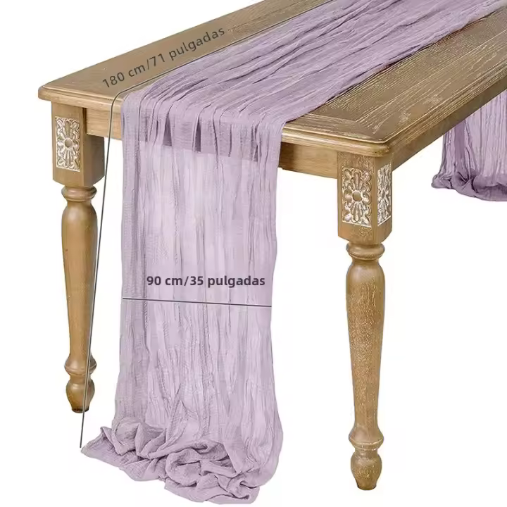 Mantelos De Gauzina Semi-Transparente Blanco Para Bodas Cumpleaños Y Decoración De Banquetes Estilo Vintage Rustic Boho - 1