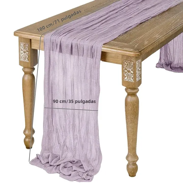 Mantelos De Gauzina Semi-Transparente Blanco Para Bodas Cumpleaños Y Decoración De Banquetes Estilo Vintage Rustic Boho - 1