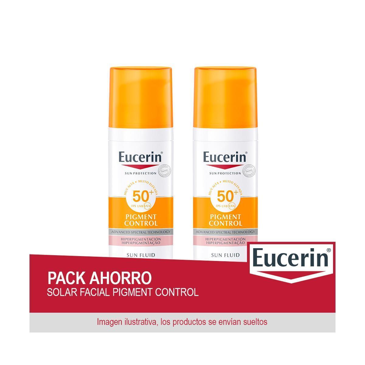 EUCERIN Solar Facial Pigment Control Fluido FPS 50+ 50ml - Pack ahorro de 2 uds