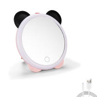 Espejo De Vestíbulo Con Luces LED Panda Lindo Luz De Maquillaje USB Para Mesa De Vestir Lámpara Cosmética Flexible Portátil - details 11