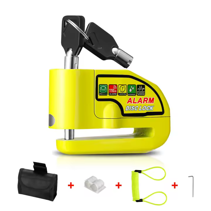 Cerradura de Alarma  110db para Motocicleta Impermeable con Correa de Recordatorio y Candado Antirrobo para Ruedas de Scooter - 1
