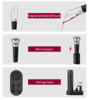 Abreventanas Eléctrico Automático Para Botella De Vino Con Cortador De Sellado Y Base Herramientas Para Cocina Bar Fiesta - details 14