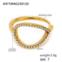 Encanto Anillo envuelto en perlas para mujer de tendencia fría de estilo coreano con diamantes Anillo de oro de 18 quilates chapado en acero de titanio simila,Elegant Versatile Titanium Steel Ring Gold Plated with Pearls and Diamonds Sensible Design - details 4