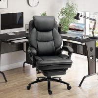 Vinsetto Silla de Oficina Ergonómica Silla de Escritorio Ajustable en Altura con Respaldo Inclinable hasta 130° Función Basculante y Resposapiés Retráctil Acero 73x66x112-118 cm Negro - details 1