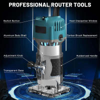 800W 30000RPM Wood Router Machine Woodworking Electric Trimmer 1/4 Inch Wood Carving Milling Cutting Tools Carpenter Power Tools - details 5