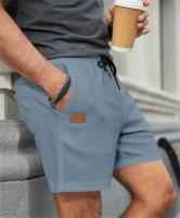 Shorts De Entrenamiento Para Hombres Verano 2024 Color Sólido Algodón Lino Transpirable Pantalones Sueltos Deporte Al Aire Libre - details 8