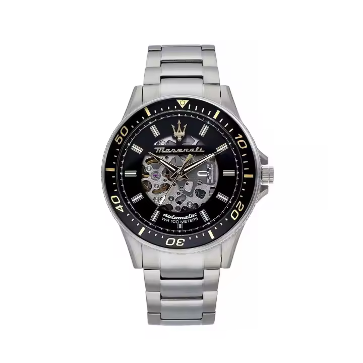 Maserati Reloj Hombre Sfida 44mm Auto Black Dial Br Ss Acero 10 Atm - 1