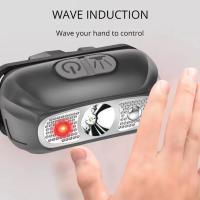 Linterna Frontal LED Recargable Mini Potente Con Sensor USB Impermeable Lámpara De Cabeza Para Trabajo Luz Torcha - details 3