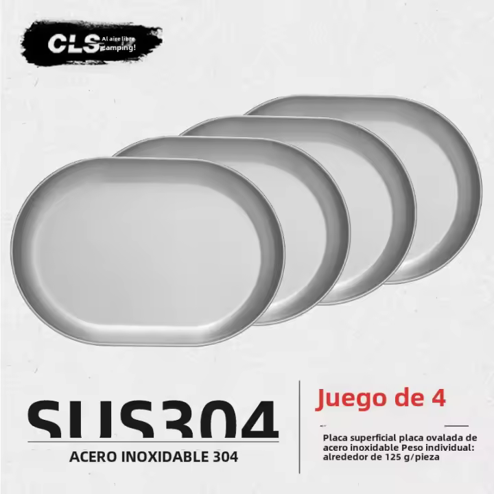 PLATO PEQUEño Y Olla GRANDE Portátil De Acero Inoxidable 304 Para Camping Y Viajes CLS&NOBANA Utensilio De Cocina Al Aire Libre - 1