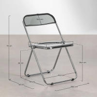 ORION91 Silla Plegable LYRAE Gris Ahumado 48x75x53cm Comedor Oficina Salón Teletrabajo Cocina - SpazioLuzio - details 0