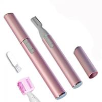 Afeitadora Eléctrica De Cejas Cuchilla Trimmer De Peluca Para Rostro Color Rosa Y Negro Incluye Cepillo Y Peine Para Cejas - details 1