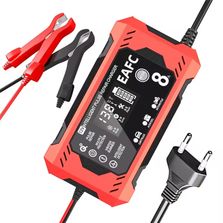 Cargador De Batería Para Coche Y Motocicleta 12V 8A 10A Pantalla Táctil LCD Digital Inteligente Carga Rápida Reparación Pulso - 1