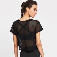 Camiseta De Yoga Para Mujer Con Malla Top Deportivo De Manga Corta Camiseta Transpirable Rápida Secado Ropa De Gimnasio - details 2