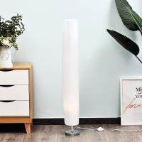 HOMCOM Lámpara de Pie Moderna para Dormitorio Comedor Salón (2 E27 Bombilla) Interruptor de y Bajo Consumo con Base de Acero Inoxidable 120 cm Blanco - details 1