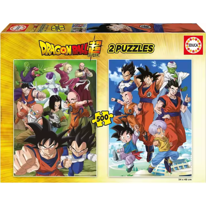 Educa - Dragon Ball  Pack de 2 Puzzles con 500 Piezas Cada uno. Medidas: 34 x 48 cm. Incluye Cola Fix Puzzle.+ 11 años Educa 19915 - 1