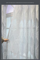 Cortinas De Encaje Europeas 1PC Estilo Moderno Sencillo Para Sala De Estar Y Dormitorio Translúcidas Con Patrón Geométrico - details 9