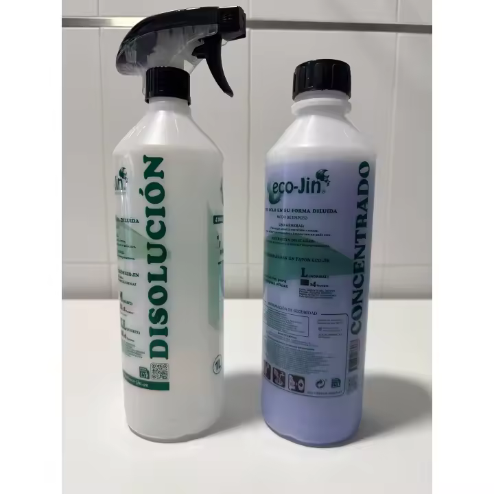 ECO-JIN DETERGENTE EXTRA CONCENTRADO - PRODUCTO REVOLUCIONARIO DEL QUE TODO EL MUNDO HABLA - BOTELLA 1L QUE EQUIVALE A 15L + DIFUSOR (GLOW/Violetas, Jazmín y Azafran) - 1