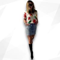 Camiseta Pico Estampado Floral Aire Retro - Flores y Calaveras - details 2