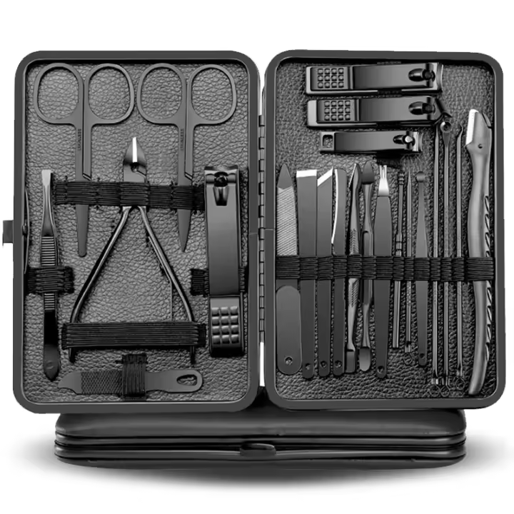Juego De 23 Piezas De Tijeras Y Cortauñas De Acero Inoxidable Para Pedicura Y Manicura Con Gancho Águila Herramienta Portátil Para Cuidado De Las Manos Y Pies - 1