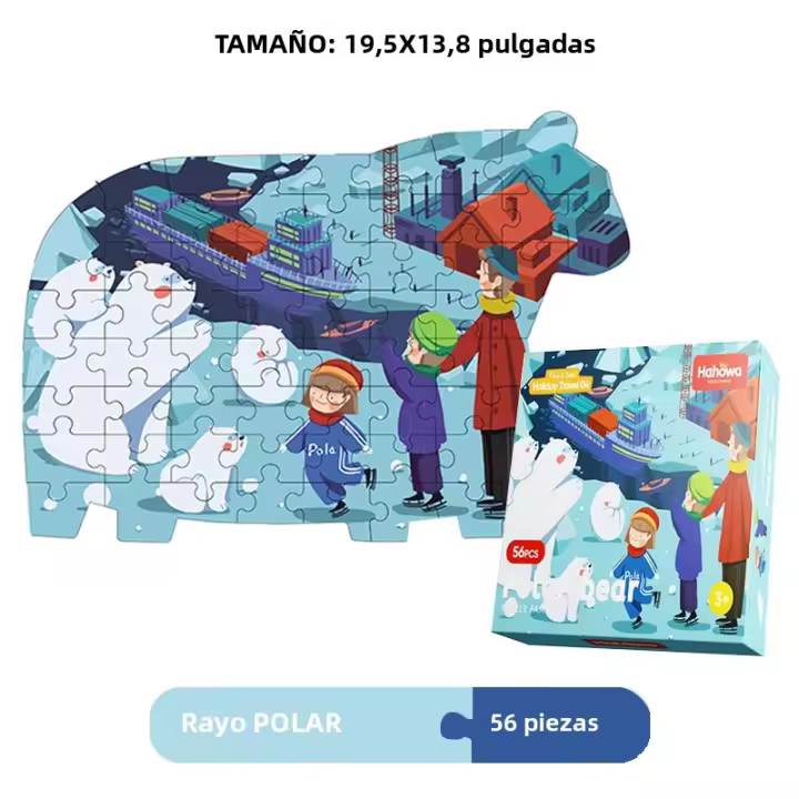 Rompecabezas De Animales Únicos Para Niños Juguete De Rompecabezas Con Caja De Regalo De Papel Juegos Educativos Montesorri Para Niños Y Niñas - 1