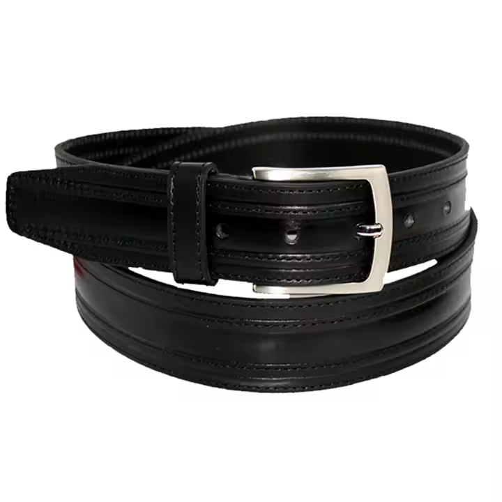 Cinturón con pespuntes de piel para hombre fabricado en España Márquez Cinturones - 1
