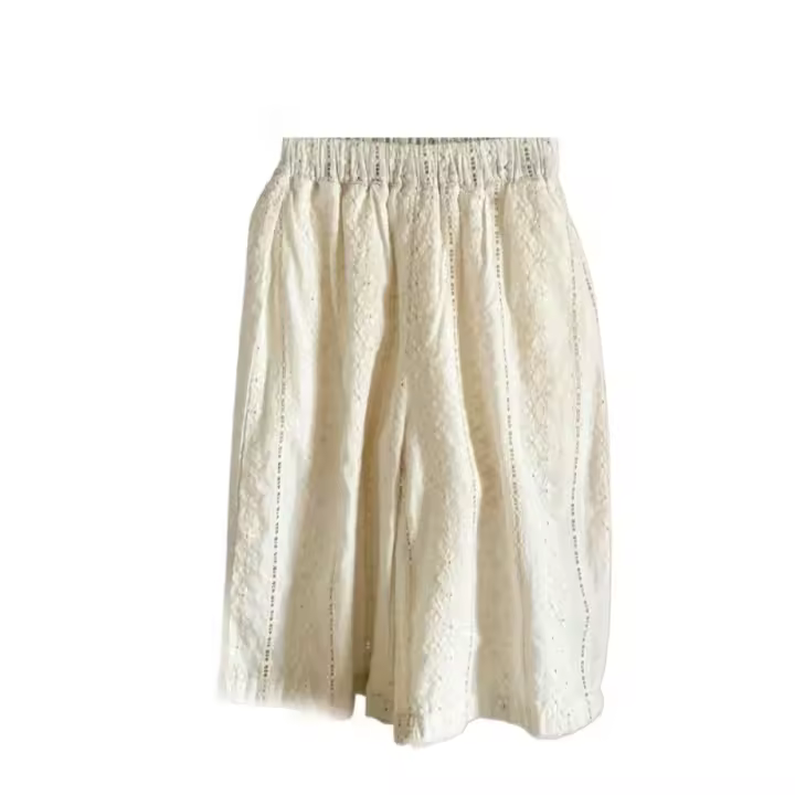 Pantalones Anchos De Encaje Para Niñas Verano 2-7 Años Ropa Infantil Coreana Transpirable Y Fresca Con Agujeros Y Volantes - 1