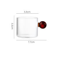 Taza De Café Expresso De Vidrio Pequeña Con Asa Y Taza Para Casa Decoración De Mesa Jugo De Carne Café Té Agua Eco-amigable - details 8