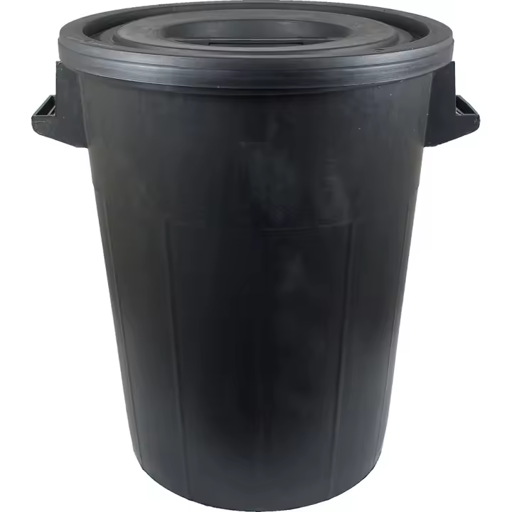 Orework Cubo de Basura Negro 110L con Tapa de Gran Resistencia y Alta Capacidad - 1