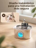 Fregadero Automático Para Gatos 3L Acero Inoxidable Recarga Inalámbrica Sensor Dispensador De Agua Para Mascotas Con Alimentador Inteligente - details 1