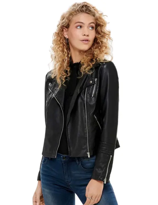 Chaqueta Biker Polipiel Only Onlgemma Negro - 1