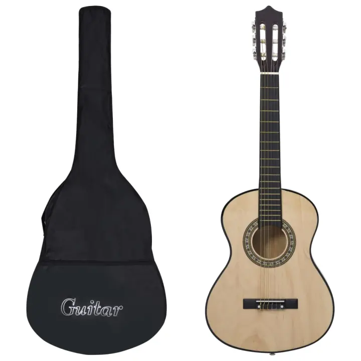 vidaXL Guitarra Clásica para Principiantes y Niño con Funda 1/2 34" Músico Color Marrón claro,  Marrón oscuro,  Azul y mas - 1