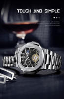 Reloj Mecánico LIGE Dual Seconds Tourbillon Para Hombre Acero Inoxidable Auténtico Reloj De Noche Luminoso Resistente Al Agua - details 7