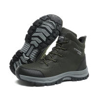 Botas De Invierno Para Hombre Con Piel Fuerte Antideslizante Impermeable Altura Del Tacón Medio Cordones Material De Suela De Goma - details 18