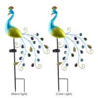 Lámpara Solar De Pavo Real Para Jardín Decoración Externa Con Luz LED Impermeable 300mAh Soporte De Camino Para Patio Garden - details 3