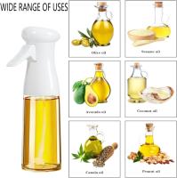 Pulverizador de aceite de oliva para cocinar - Pulverizador de botella dispensador de aceite de vidrio de 200 ml - Pulverizador de aceite y vinagre de grado alimenticio recargable para cocina, freidora, ensalada, parrilla, freír (negro) - details 1