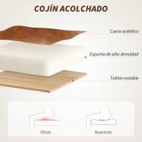 HOMCOM Silla de Oficina Giratoria Silla de Escritorio Altura Ajustable con Función de Basculante y Respaldo de Ratán Sintético Silla de Estudio Carga 120 kg 60x55,5x82-90 cm Marrón - details 1