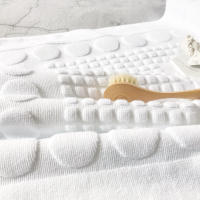 Toalla De Baño De Algodón 100% Blanca 50x80cm Antideslizante Para SPA Y Habitación De Hotel Toalla De Bañera Azul De Alta Calidad - details 4